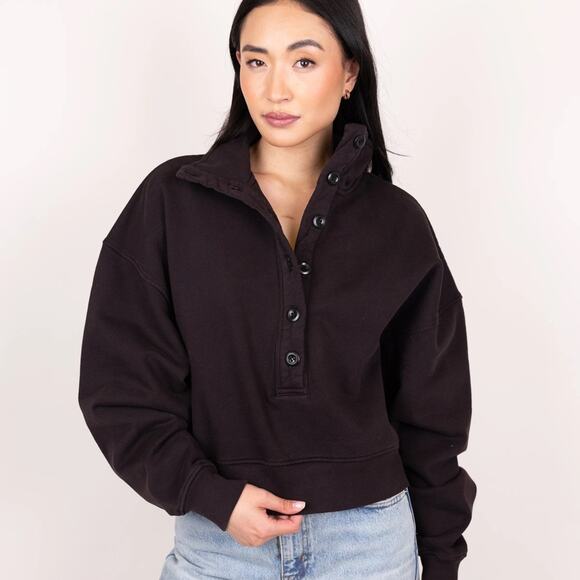 Citizens Of Humanity Tops - Citizens of Humanity Mirelle Funnel Neck Sweatshirt Top Dark Brown Sz S